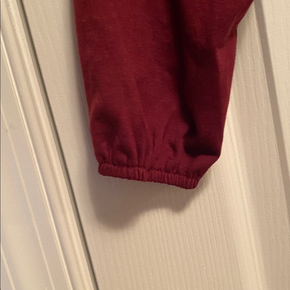 Tanou Burgundy Long Sleeve Smocked Jumpsuit…size M - Picture 4 of 7